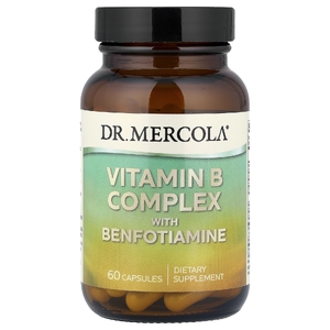 Dr. Mercola, комплекс витаминов группы B с бенфотиамином, 60 капсул