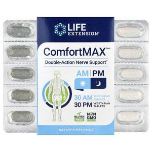 Life Extension, ComfortMAX, поддержка нервной системы двойного действия, для приема утром и вечером, 60 вегетарианских таблеток