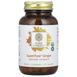 Pure Synergy, имбирь, органический экстракт, 60 капсул