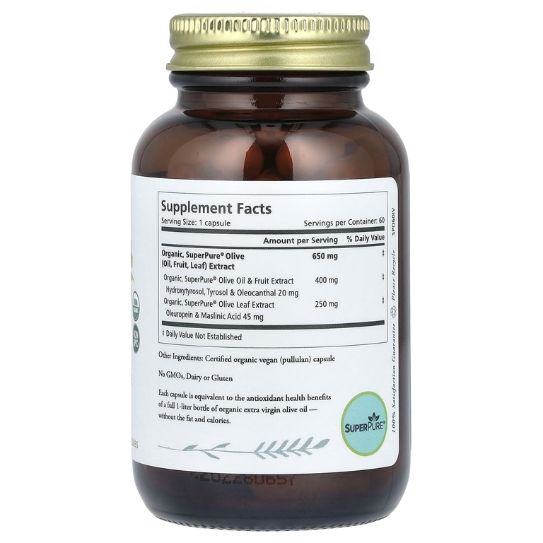 Pure Synergy, экстракт оливковых листьев и оливкового масла, 60 капсул