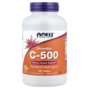 NOW Foods, жевательный витамин C500, апельсин, 100 таблеток
