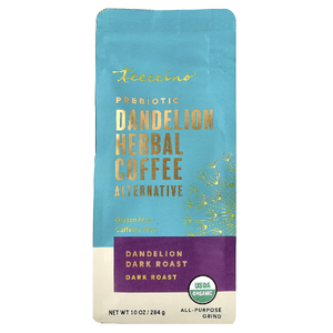 Teeccino, Травяная альтернатива кофе с пробиотиком от одуванчика, тёмная обжарка, без кофеина, 284 г (10 унций)