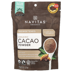 Navitas Organics, органический порошок какао, несладкий, 227 г (8 унций)