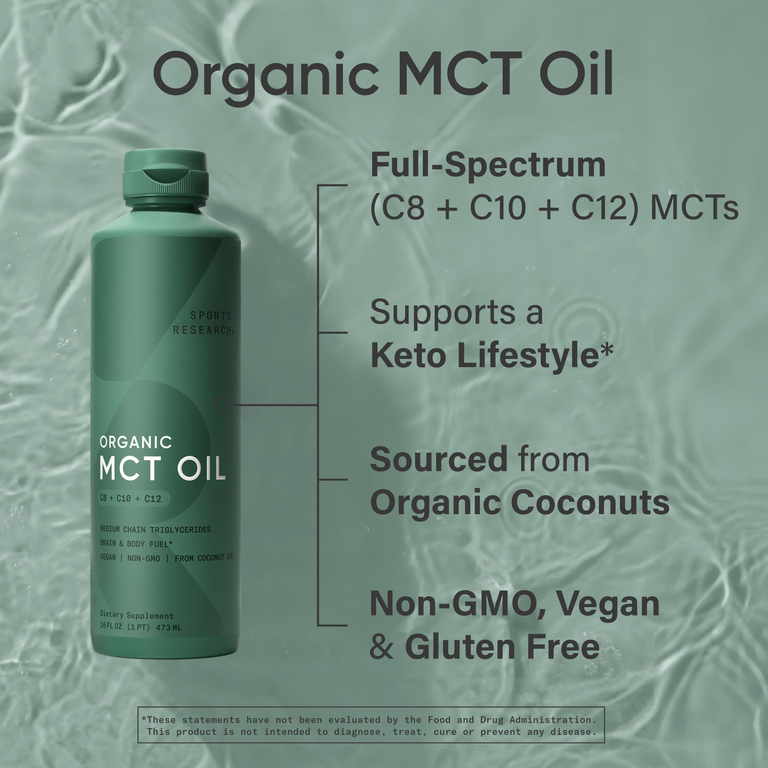 Sports Research, органическое масло MCT, C8, C10 и C12, 473 мл (16 жидк. унций)