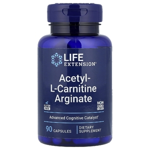 Life Extension, ацетил-L-карнитин аргинат, 90 вегетарианских капсул