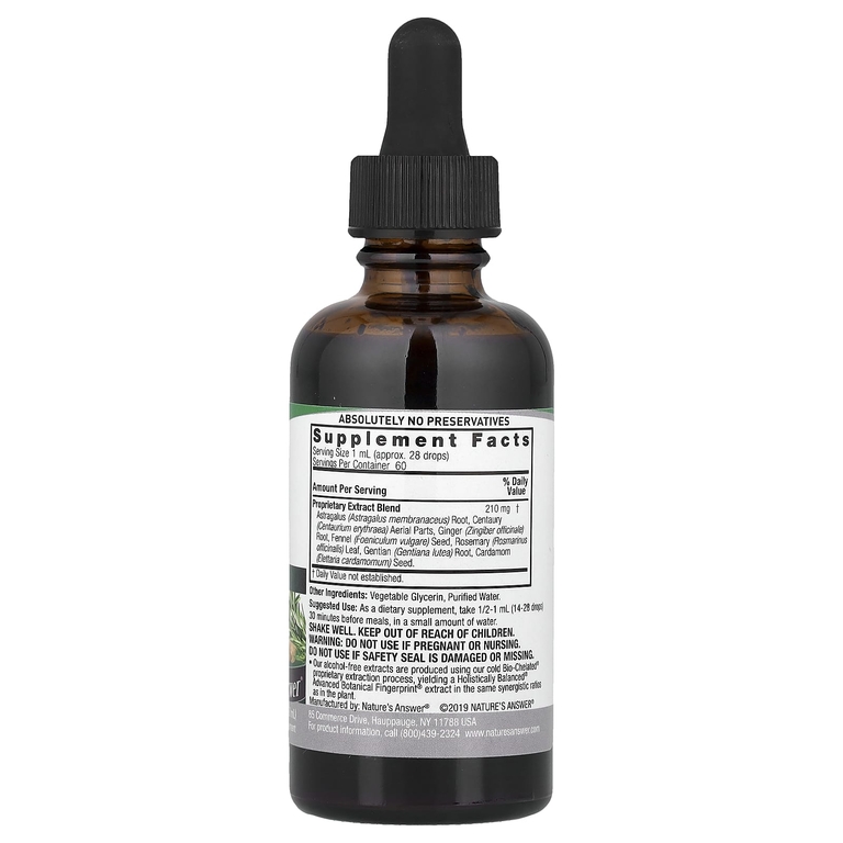 Nature's Answer, Bitters & Ginger, не содержит спирта, 2 жидк. унции (60 мл)