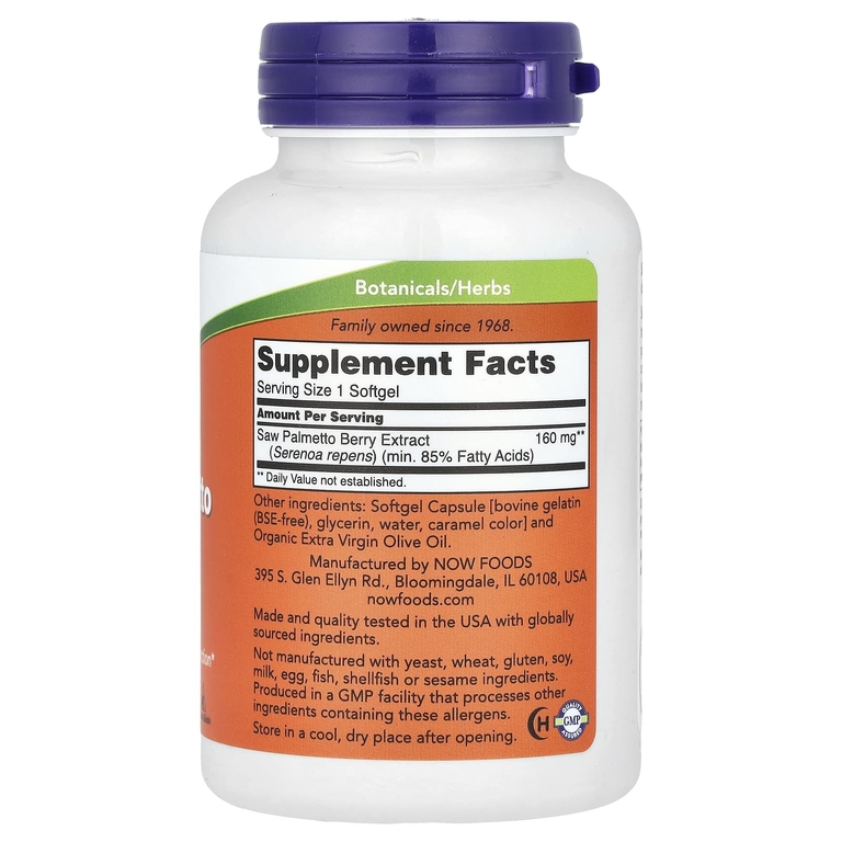 NOW Foods, экстракт серенои, 160 мг, 240 капсул