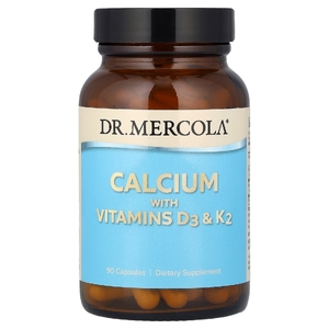 Dr. Mercola, кальций с витаминами D3 и К2, 90 капсул