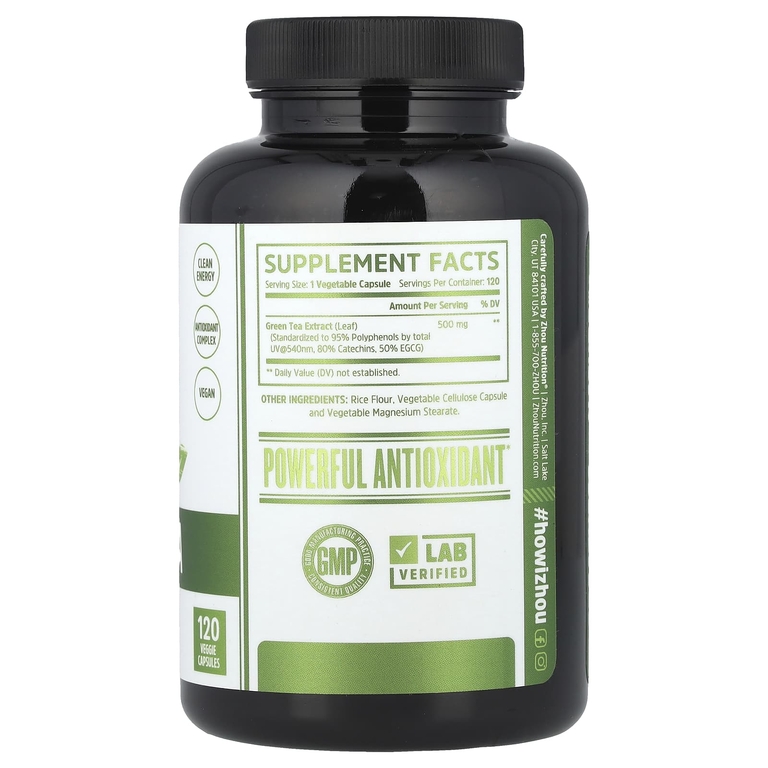 Zhou Nutrition, экстракт зелёного чая, 500 мг, 120 растительных капсул