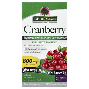 Nature's Answer, клюква, 90 вегетарианских капсул (400 мг в 1 капсуле)