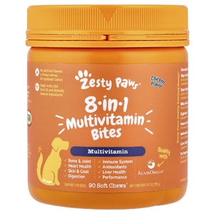 Zesty Paws, мультивитамины, 8 в 1, для собак всех возрастов, со вкусом курицы, 90 жевательных таблеток, 315 г (11,1 унции)
