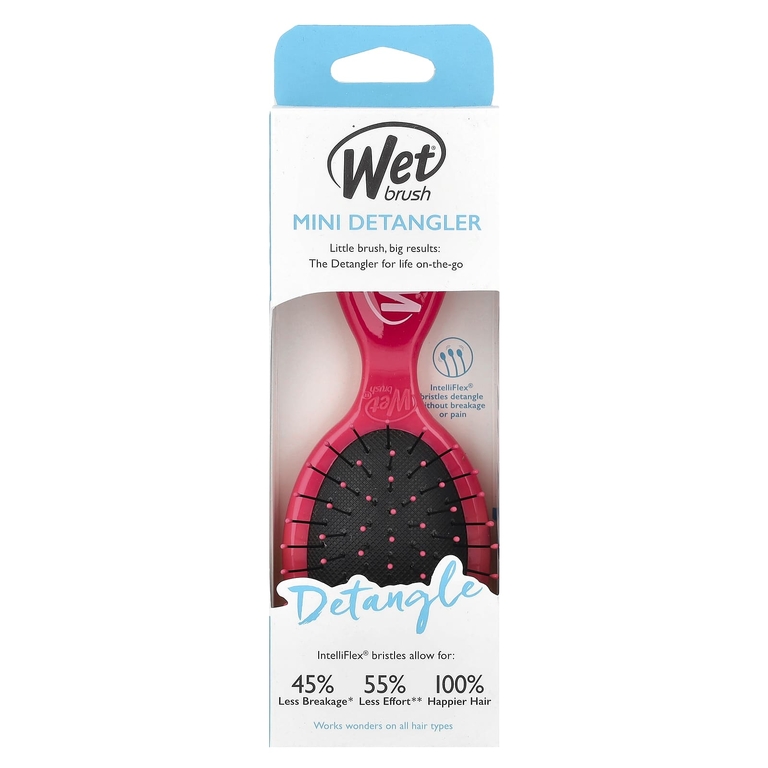 Wet Brush, мини-расческа для облегчения расчесывания, розовая, 1 шт. (Товар снят с продажи) 