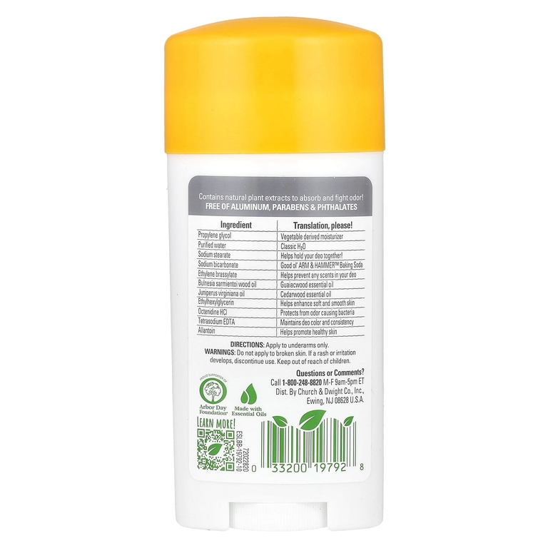 Arm & Hammer, дезодорант, без искусственных ароматизаторов, 71 г (2,5 унции)