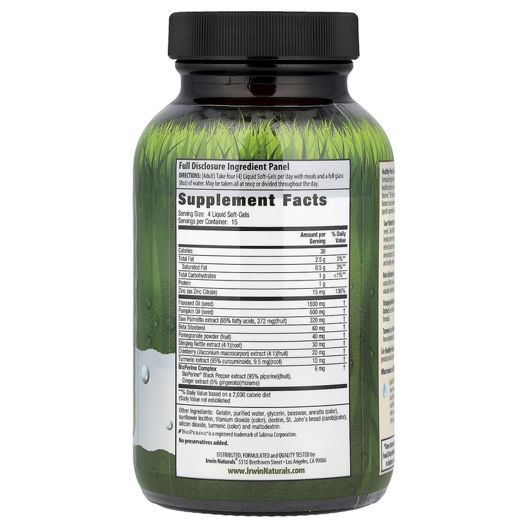 Irwin Naturals, комплекс для здоровья простаты и мочевыводящих путей, 60 желатиновых капсул