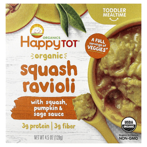 Happy Family Organics, Happy Tot®, равиоли с органической тыквой, для детей от 2 лет, 128 г (4,5 унции)