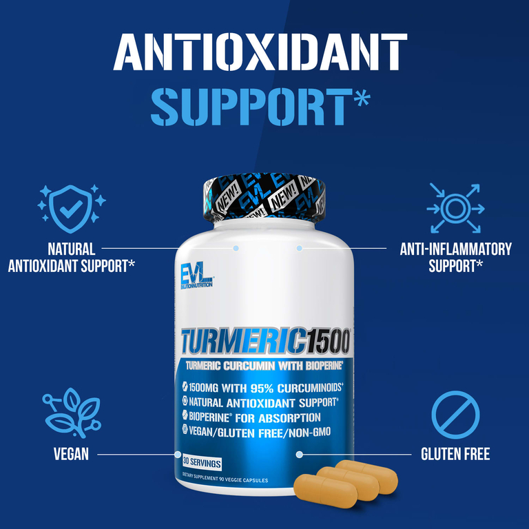 EVLution Nutrition, куркумин из куркумы, 90 растительных капсул