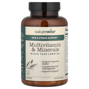 NatureWise, средство для поддержки при стрессе для мужчин, мультивитамины и минералы, 60 вегетарианских капсул