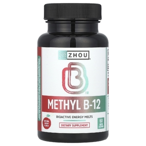 Zhou Nutrition, витамин В12, натуральная вишня, 60 малых пастилок