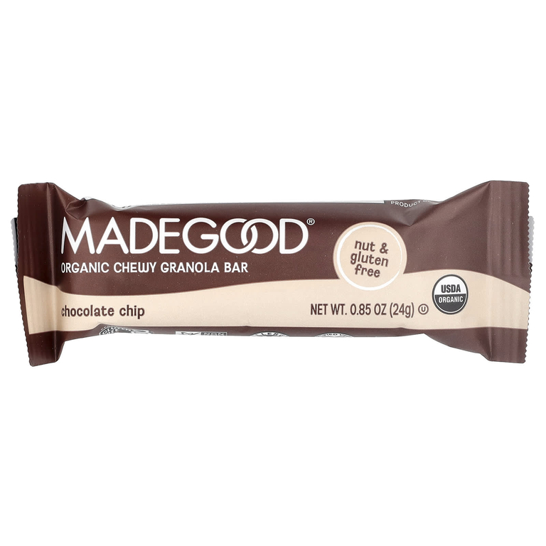MadeGood, Батончики мюсли, шоколадная крошка, 6 батончиков, по 24 г (0,85 унции)