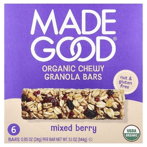 MadeGood, Батончики мюсли, ягодное ассорти, 6 батончиков, по 24 г (0,85 унции)