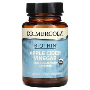 Dr. Mercola, биотин, яблочный уксус и ферментированный кайенский перец, 30 капсул