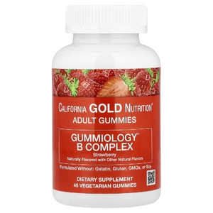 California Gold Nutrition, жевательные таблетки с комплексом витаминов группы B с витаминами B6 и B12, фолатом и биотином, клубника, 45 вегетарианских жевательных таблеток