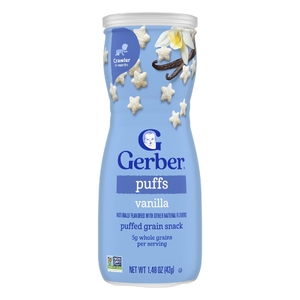 Gerber, злаковые подушечки, для малышей от 8 месяцев, ваниль, 42 г (1,48 унции)