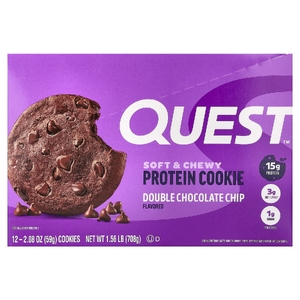 Quest Nutrition, протеиновое печенье, двойная шоколадная крошка, 12 штук, 59 г (2,08 унции)