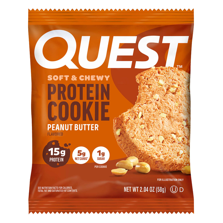 Quest Nutrition, протеиновое печенье, арахисовая паста, 12 штук, 58 г (2,04 унции)