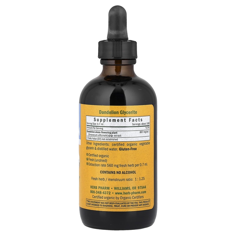Herb Pharm, одуванчик, без спирта, 120 мл
