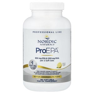 Nordic Naturals, ЭПК, омега-3 со вкусом лимона, 180 желатиновых капсул