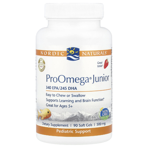 Nordic Naturals, омега-3, для детей от 5 лет, клубника, 90 желатиновых капсул (340 мг в 1 капсуле)