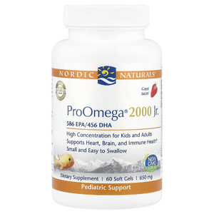 Nordic Naturals, омега-3 2000 для детей и взрослых, клубника, 60 желатиновых капсул