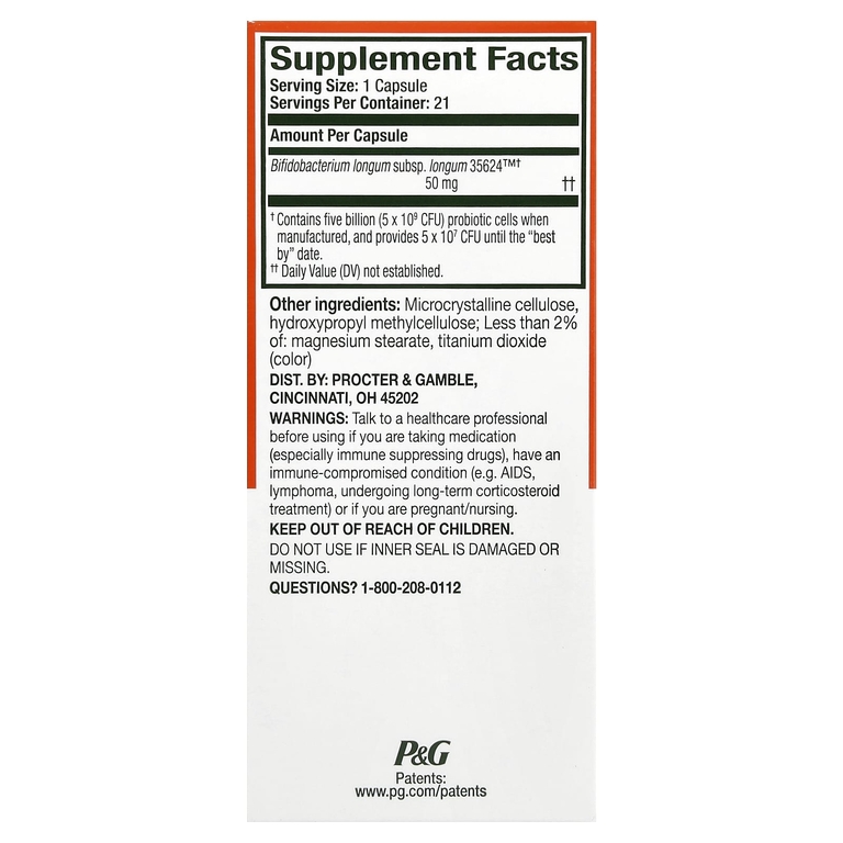 Align Probiotics, пробиотик, 21 капсула (50 мг в 1 капсуле)