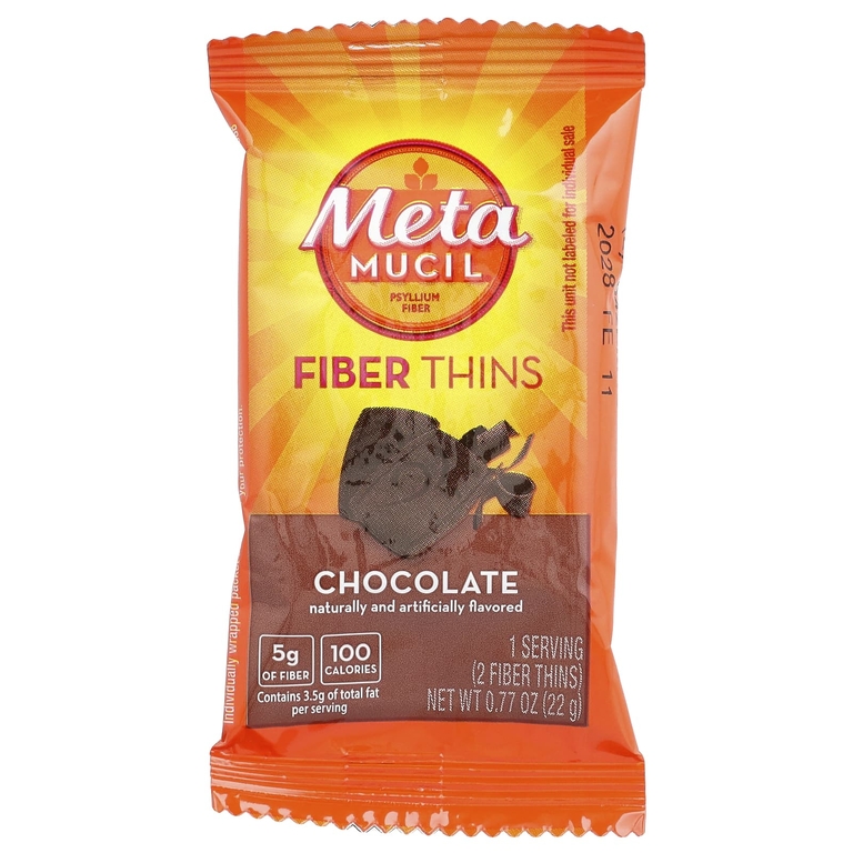 Metamucil, снек с клетчаткой, шоколад, 12 пакетиков, 22 г (0,77 унции) каждый