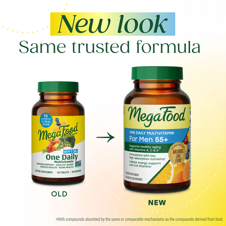 MegaFood, мультивитамины для один раз в день для мужчин старше 55 лет, 60 таблеток
