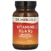 Dr. Mercola, витамины D3 и K2, 90 капсул