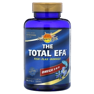 Nature's Life, The Total EFA, омега 3-6-9, 1200 мг, 90 мягких таблеток (Товар снят с продажи) 