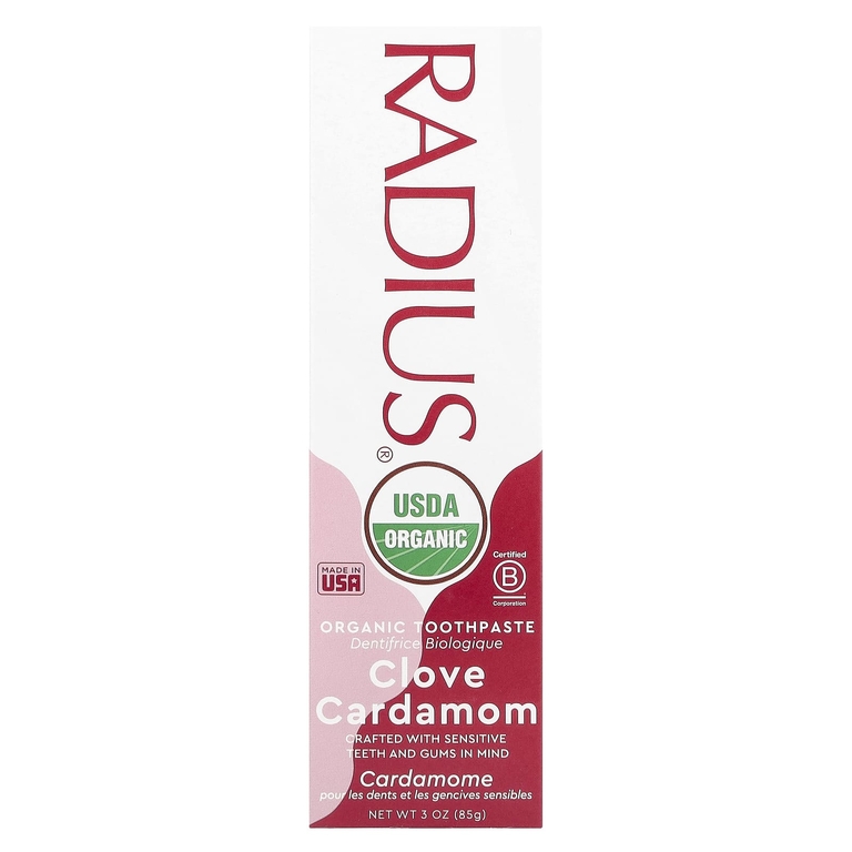 RADIUS, Органическая зубная паста, гвоздика и кардамон, 85 г (3 унции)
