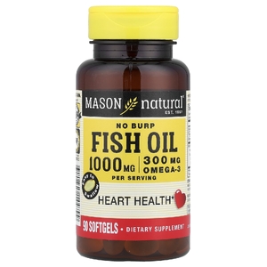 Mason Natural, рыбий жир без отрыжки, 90 капсул (500 мг в 1 капсуле)