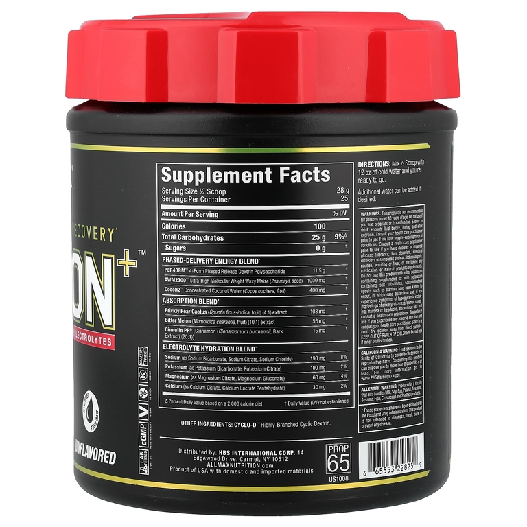 ALLMAX, CARBION+™  с электролитами, без добавок, 700 г (24,7 унции)