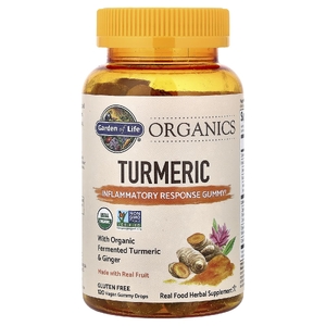 Garden of Life, Organics, жевательные таблетки с куркумой, 120 веганских жевательных таблеток