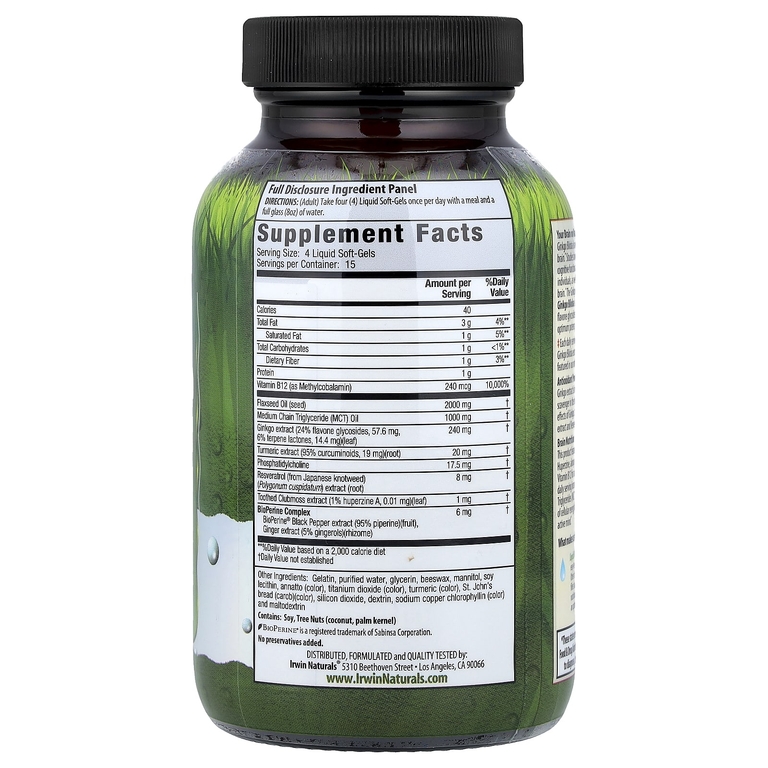 Irwin Naturals, гинкго билоба, 60 желатиновых капсул (Товар снят с продажи) 