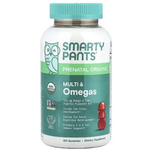 SmartyPants, Organics, пренатальный комплекс, 120 вегетарианских жевательных таблеток