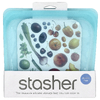 Stasher, Aqua, многоразовый силиконовый контейнер для еды, удобный размер для бутербродов, средний, 450 мл (15 жидк. унций)
