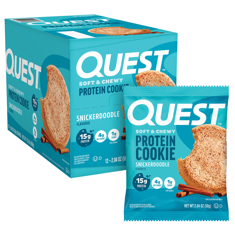 Quest Nutrition, протеиновое печенье, со вкусом печенья сникердудл, 12 шт по 58 г (2,04 унции)