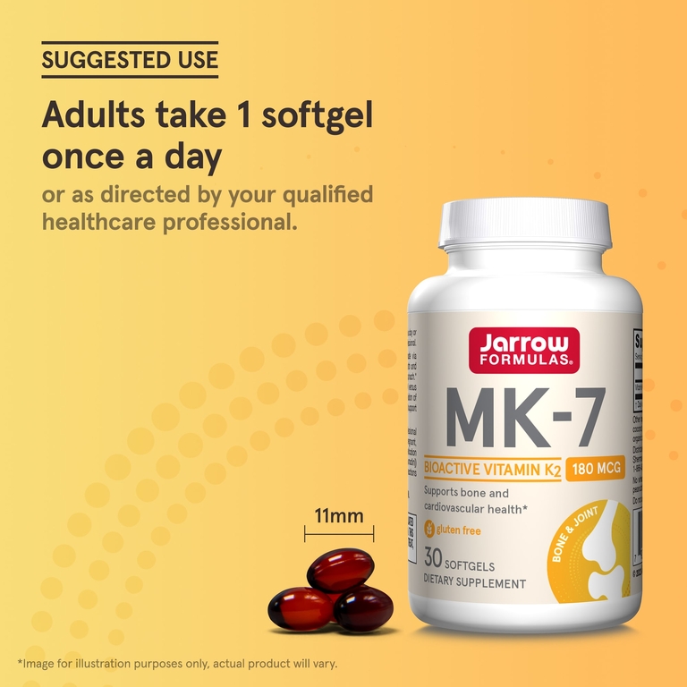 Jarrow Formulas, MK-7, 180 мкг, 30 мягких таблеток