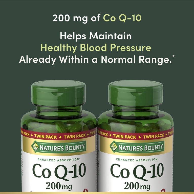 Nature's Bounty, коэнзим Q10, двойная упаковка, 200 мг, 2 флакона по 80 капсул быстрого высвобождения