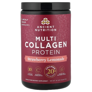 Ancient Nutrition, Multi Collagen Protein, клубничный лимонад, 1.13 фунта (513 г)