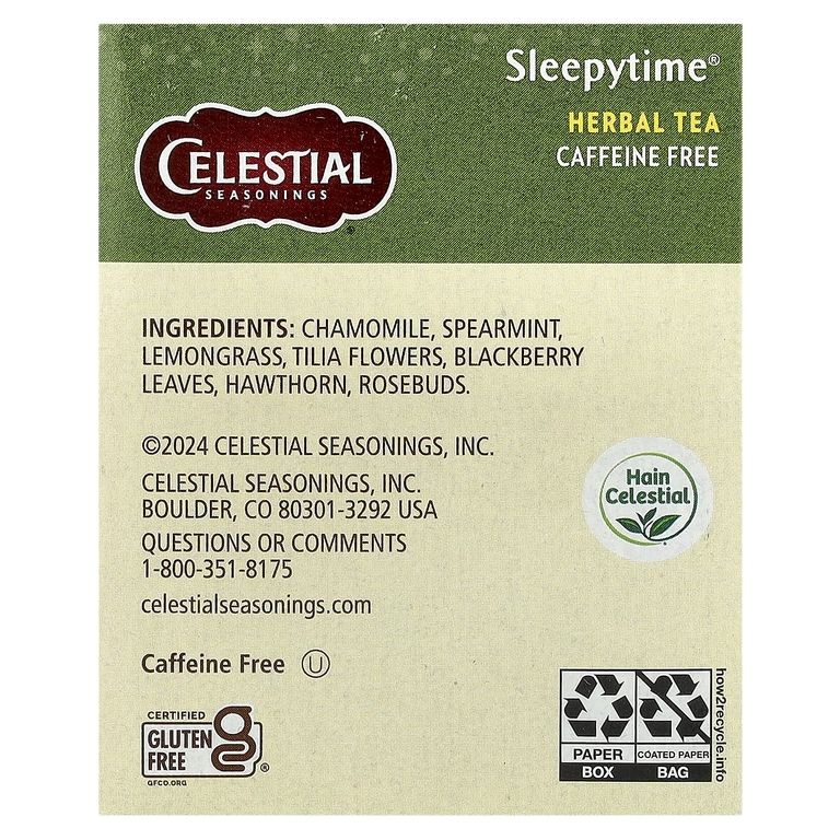 Celestial Seasonings, травяной чай перед сном, без кофеина, 20 чайных пакетиков, 29 г (1 унция)